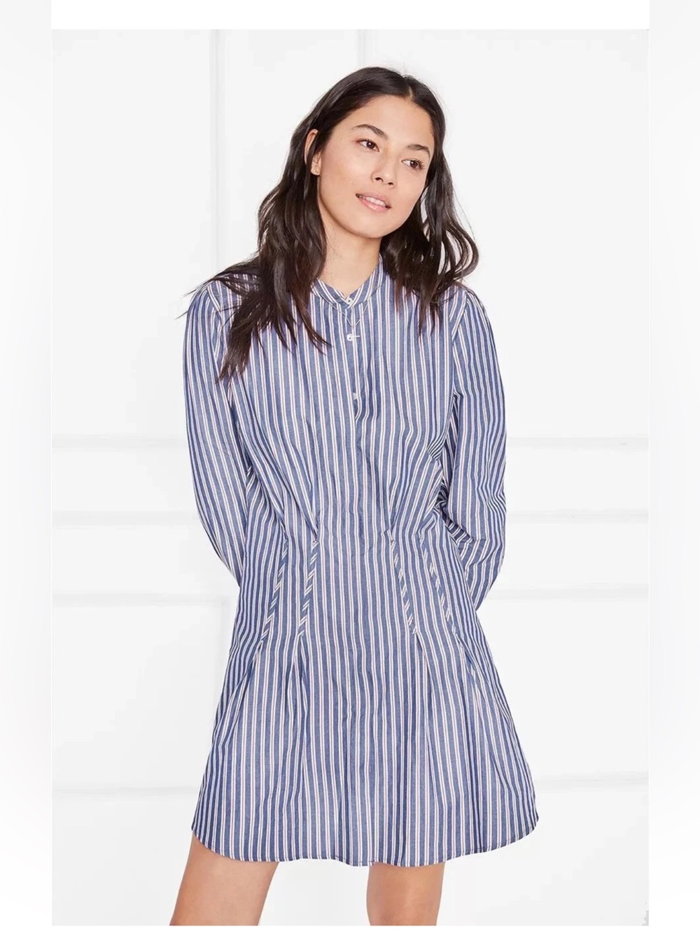 Anine Bing Ophelia Striped Cotton Poplin Shirt Dress